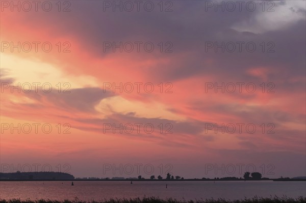 Evening sky at the Baltic Sea near Peenemünde, September, Mecklenburg-Western Pomerania, Germany,