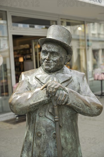 Franz Joseph Burda in the role of Andre, statue, Malergasse, Offenburg, Baden-Württemberg, Germany,