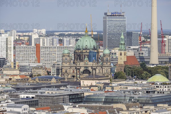 Berlin Cathedral, prefabricated buildings in East Berlin. View from the panorama point