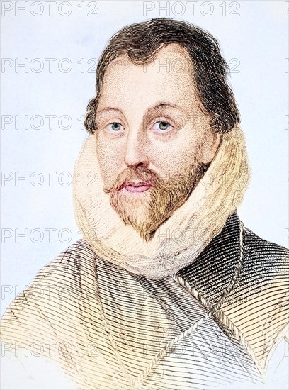 Sir Francis Drake, 1540/3, 1596, English Admiral, Illustration from Old England's Worthies,