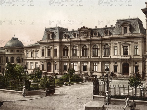 National Art Museum in Bucharest Castle, Romania, 1890, Historical, digitally restored reproduction