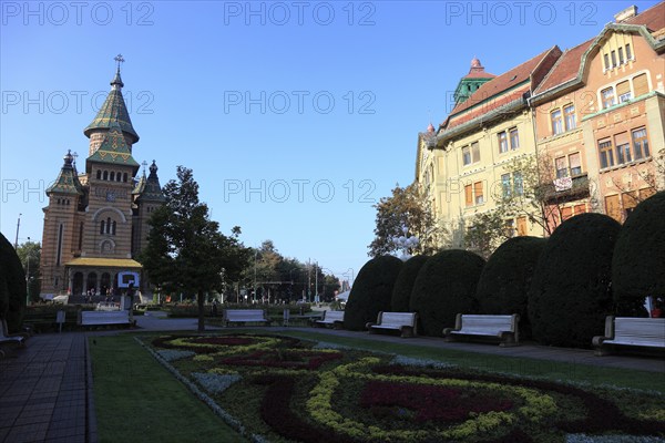 Banat, Timisoara, Timisoara, Orthodox Cathedral, houses at Piata Victoriei, Victory Square,