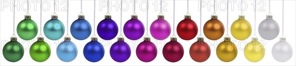 Christmas baubles hanging jewellery banner Christmas baubles decoration cut-out isolated in
