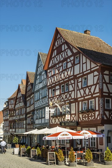 Medieval town, with half-timbered houses, Ochsenfurt, Mainfranken, Lower Franconia, Franconia,