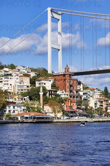 Fatih Sultan Mehmet Bridge over the Bosphorus, Rumeli Hisari, Istanbul, Turkey, Asia