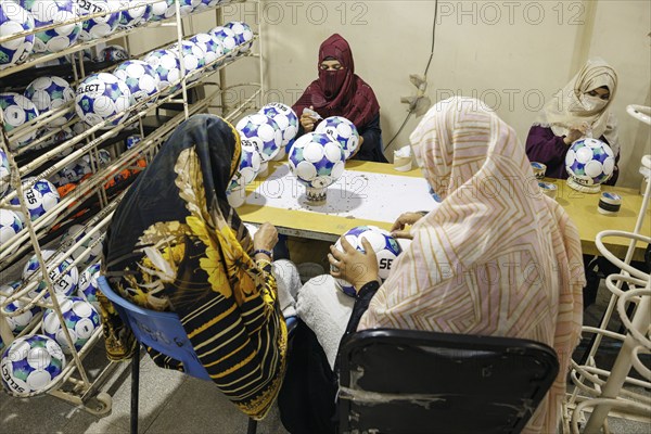 Anwar Khawaja Industries PVT. LTD produces footballs for the Bundesliga, among others. Sialkot, 23