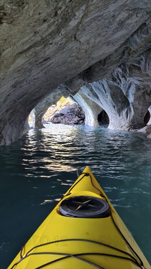 Capillas de Marmol in Lago General Carrera in Patagonia on the Carretera austral, Patagonia, Chile,