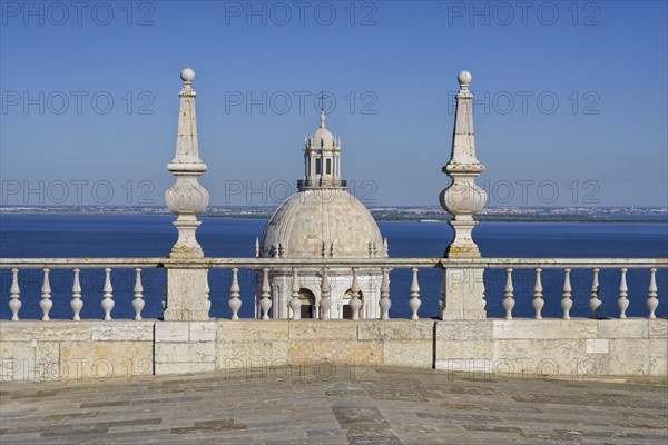 Top view of Church of Santa Engracia converted into National Pantheon, Dome, Lisbon, Portugal,