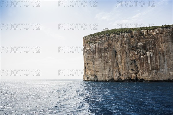 Coast with steep cliffs, Capo Caccia, near Alghero, Sardinia, Italy, Europe