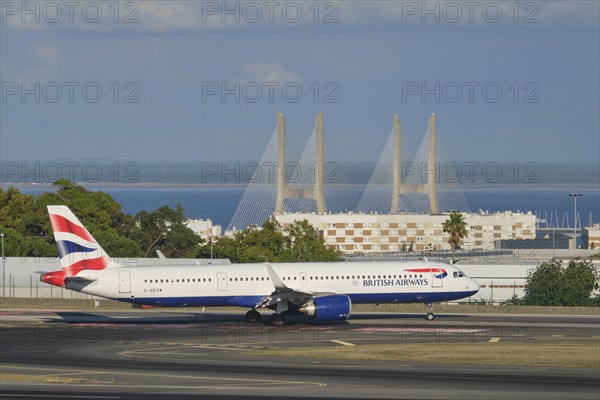 Lisbon, Portugal - September 2, 2023: British Airways Airbus A321-251NX passenger plane taxi on