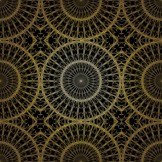 Geometric gold lace seamless pattern. Arabic tile lattice vector background.