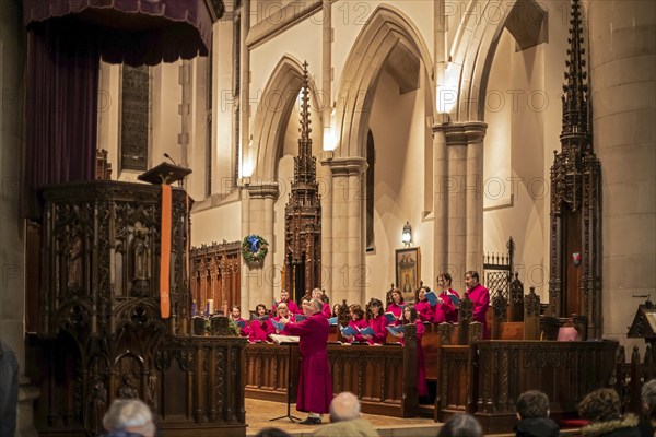 Detroit, Michigan - The Cathedral Choir sings at the Cathedral Church of St. Paul on Noel Night.