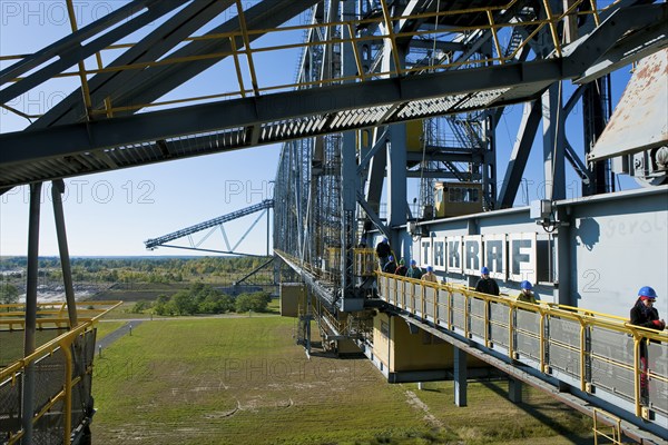 The F60 overburden conveyor bridge visitor mine is located on Bergheider See near the village of