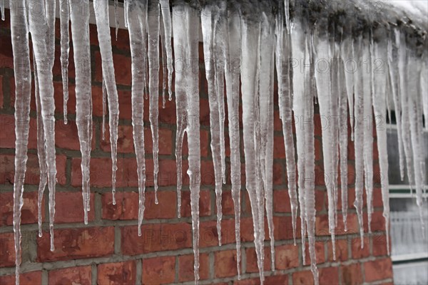 Europe Germany Lower Saxony Stade district, snow, winter, icicles, Federal Republic of Germany