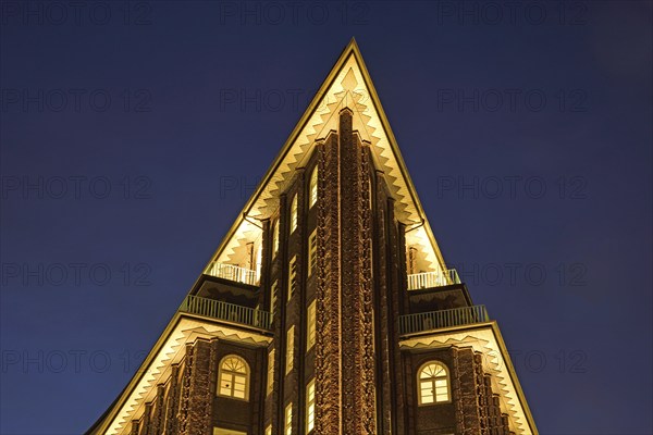 Europe, Germany, Hamburg, City, Kontorhausviertel, Chilehaus, Clinker brick facade, built 1922 to