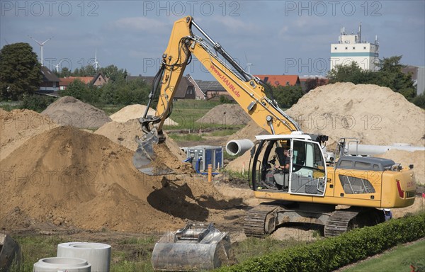 Europe Germany Lower Saxony Stade district, civil engineering, dredging, new development area,
