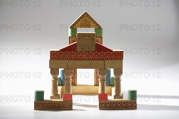 Wooden construction set, house, children's toy