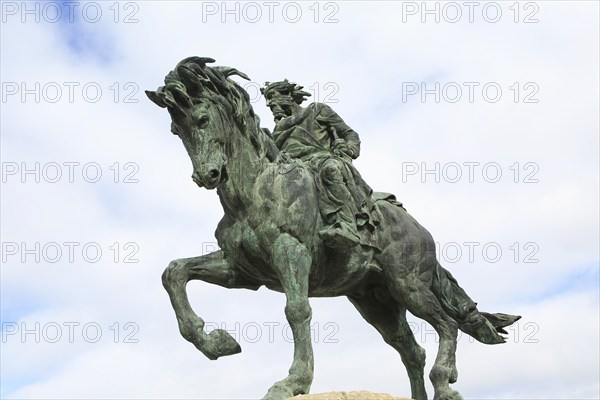 Equestrian statue of King Alfonso VIII, Plasencia, Caceres province, Extremadura, Spain, Europe