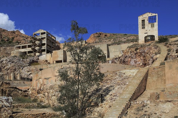Old gold mine buildings, Rodalquilar, Cabo de Gata natural park, Almeria, Spain, Europe