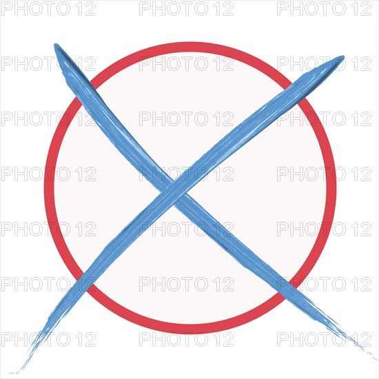 Blue/red voting cross
