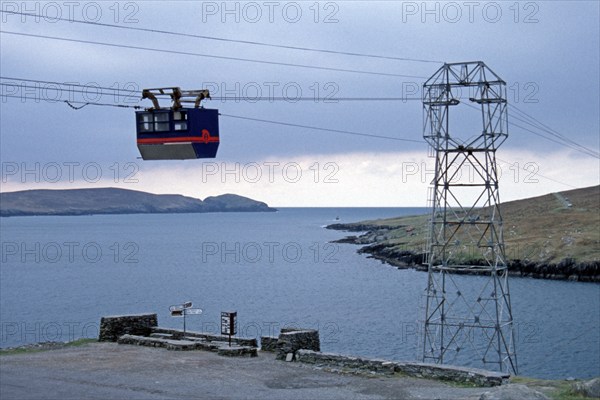 Cable car to Dursey Island, view from the mainland, Beara Peninsula, County Cork, Republic of
