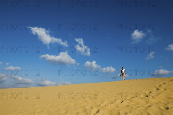Sand dunes and blue sky, Praia da Bordeira, Carrapateira, Algarve, West Coast, Atlantic Ocean,