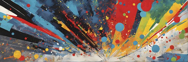 Pop art styled music album illustration featuring abstract crayon patterns and erratic lines in
