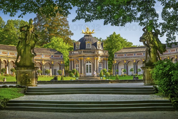 New Palace with Temple of the Sun in the Hermitage Palace Park, Bayreuth, Upper Franconia,