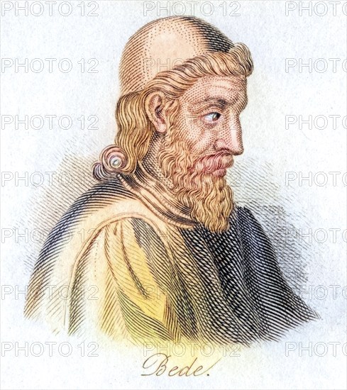 The Venerable Bede, 673-735 A.D. English historian and Doctor of the Church, Historical, digitally