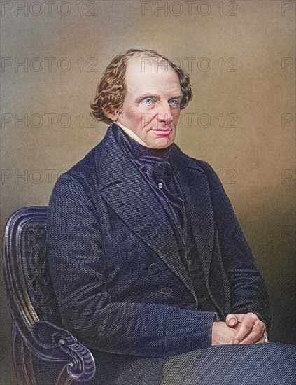 Lord John Russell, 1st Earl Russell (1792-1878), Prime Minister of England. Engraving by DJ Pound