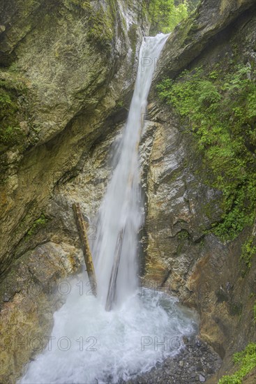 Upper waterfall in the Raggaschlucht gorge, Flattach, Carinthia, Austria, Europe