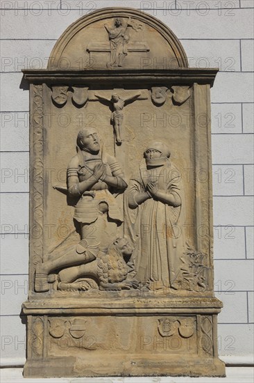 Epitaph, tomb slab, late Gothic knight's chapel, Hassfurt, Hassfurt, Hassberge district, Lower