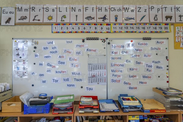 Classroom of a fourth grade, after school, the building is older but in good condition, language