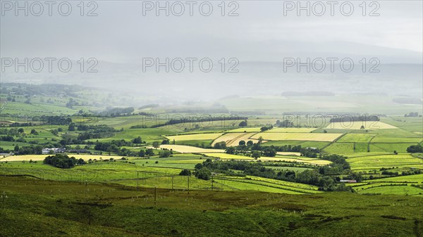 Farms and Fields from Hartside Pass, North Pennines, Cumbria, Durham, Northumberland, North