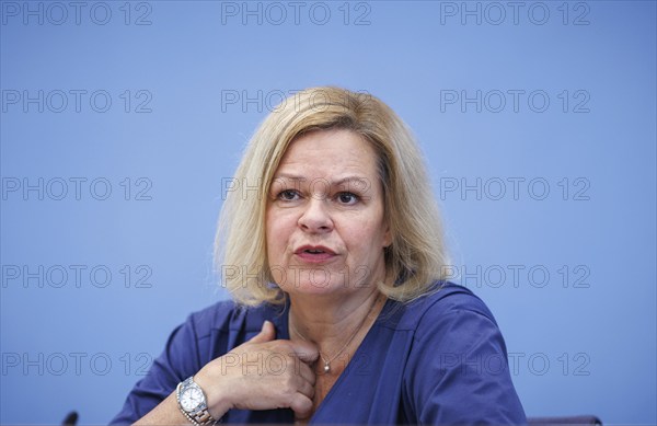 Nancy Faeser, Federal Minister of the Interior and Home Affairs, recorded during the Federal Press