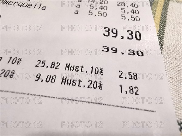 Value added tax, VAT in the catering industry in Austria in 2024, 10% on food, 20% on drinks,