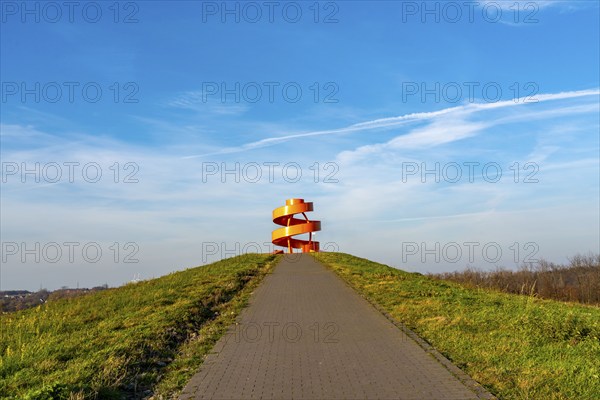 Sculpture Haldenzeichen, observation tower, Halde Franz, part of the Lippepark in Hamm, 5 slag
