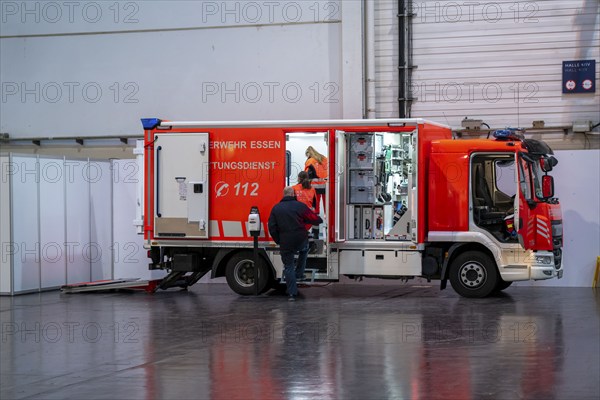 Special infection rescue vehicle of the Essen fire brigade, with special air filter systems, in