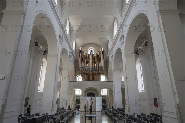 Organ loft of the Augustinian Church, Dominikanerplatz, Würzburg, Lower Franconia, Bavaria,