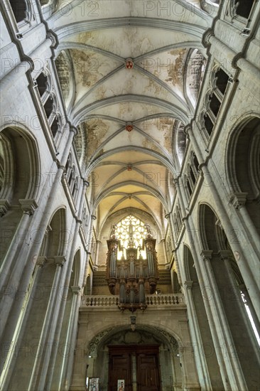 Saint-Antoine l'Abbaye labeled Les Plus Beaux Villages de France. Interior of the Abbey Church