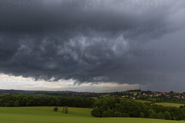 Heavy rain showers and thunderstorms over Possendorf in the Eastern Ore Mountains, Possendorf,