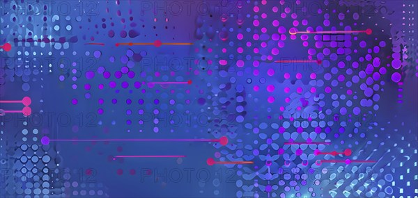 Artificial intelligence, lines, dots and pattern, vibrant blue and purple hues, abstract wallpaper