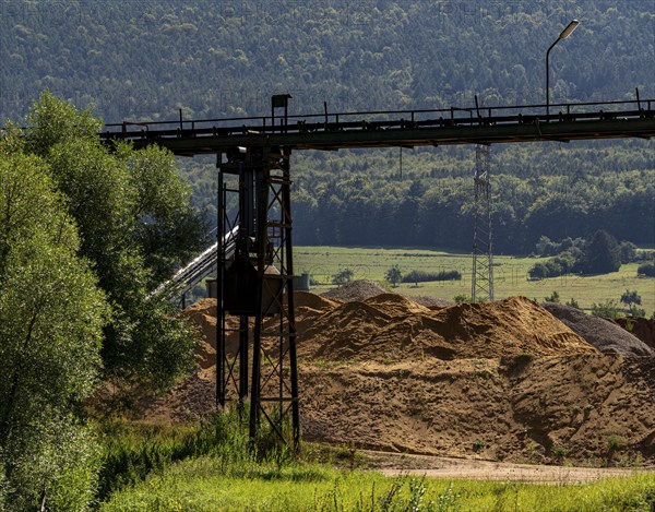 Old gravel and sand works on the River Main between Miltenberg and Freudenstadt, Bavaria, Germany,