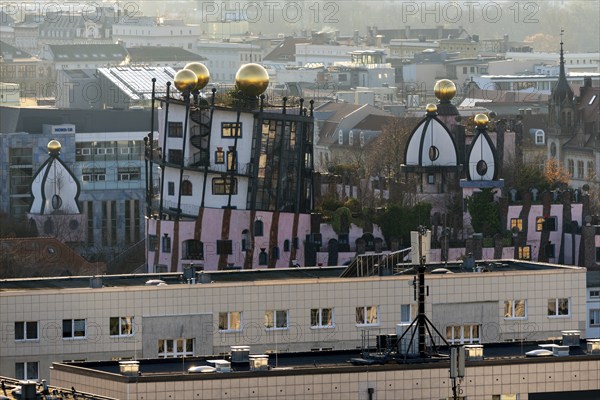 Hundertwasser House Green Citadel, Magdeburg, Saxony-Anhalt, Germany, Europe
