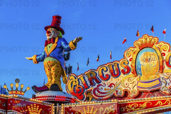 Clown figure in the round and high ride Circus Circus, Oktoberfest, Festwiese, Theresienwiese,