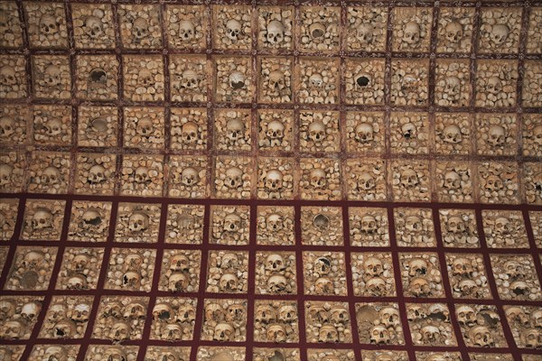 Capela dos Ossos, Bone Chapel, an ossuary in Faro, Portugal, which belongs to the 18th century