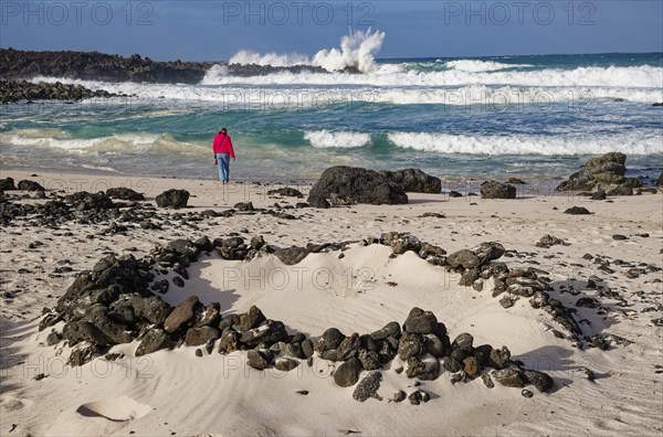 Caleta del Mojón bay near Órzola, Lanzarote, Canary Islands, Canary Islands, Spain, Europe