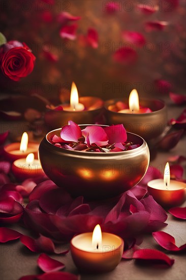 Tibetan singing bowl as Symbolic images for relaxation, AI generated
