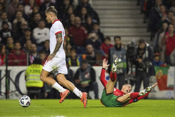 Football match, captain Cristiano RONALDO CR7 Portugal lying down, screaming and vigorously