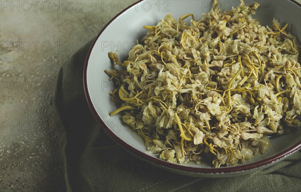 Jonjoli, Colchian klekachka, Georgian appetizer, pickled jonjoli, no people